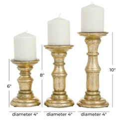Carved Mango Wood Candle Holders, Set Of 3-Kirkland's Home Outlet