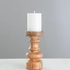 Carved Natural Mango Wood Candle Holder, 8 In.-Kirkland's Home Fashion