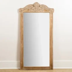 Carved Scroll Pine Wood Leaner Mirror-Kirkland's Home Best Sale