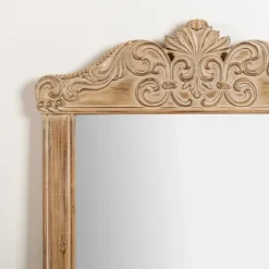 Carved Scroll Pine Wood Leaner Mirror-Kirkland's Home Best Sale