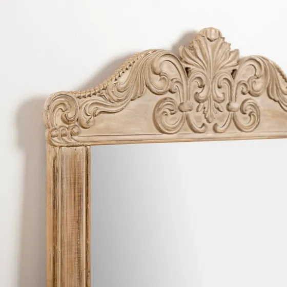 Carved Scroll Pine Wood Leaner Mirror-Kirkland's Home Best Sale
