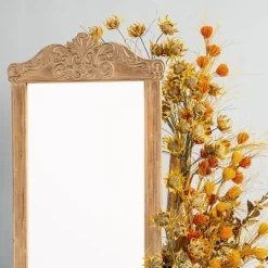 Carved Scroll Pine Wood Leaner Mirror-Kirkland's Home Best Sale