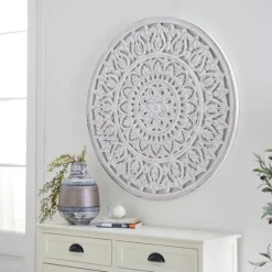 Carved Wood Acanthus Rosette Wall Plaque-Kirkland's Home Best Sale