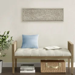 Carved Wood Laurel Branches Panel Wall Plaque-Kirkland's Home Shop