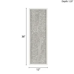 Carved Wood Laurel Branches Panel Wall Plaque-Kirkland's Home Store