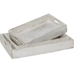 Carved Wood Trays, Set Of 3-Kirkland's Home Cheap