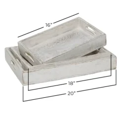 Carved Wood Trays, Set Of 3-Kirkland's Home Cheap