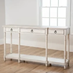 Casey Cream 3-Drawer Console Table-Kirkland's Home Online