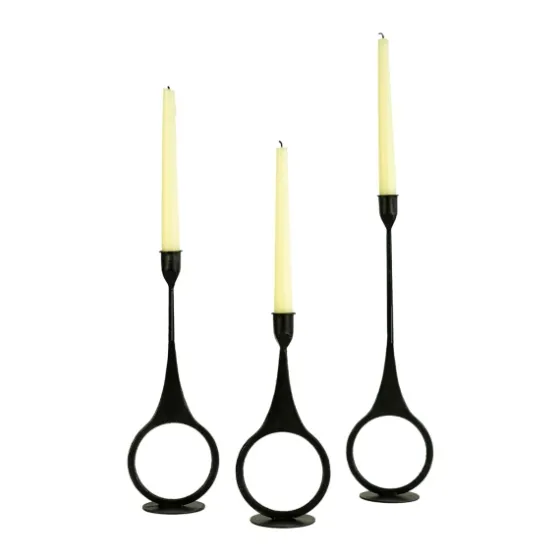 Cast Iron Ring 3-Pc. Taper Candle Holders-Kirkland's Home Clearance