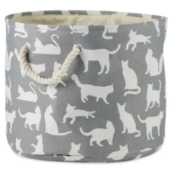 Cats Meow Round Storage Bin, 12 In.-Kirkland's Home Fashion