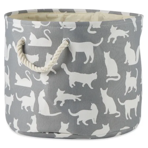 Cats Meow Round Storage Bin, 12 In.-Kirkland's Home Fashion