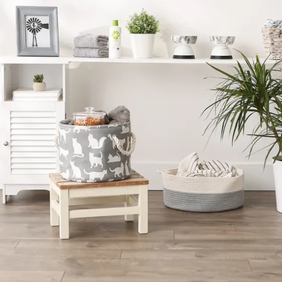 Cats Meow Round Storage Bin, 12 In.-Kirkland's Home Fashion