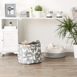 Cats Meow Round Storage Bin, 15 In.-Kirkland's Home Best
