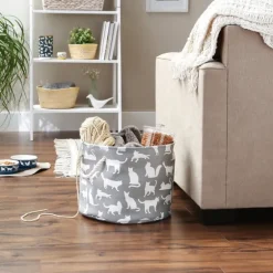 Cats Meow Round Storage Bin, 15 In.-Kirkland's Home Best