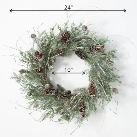 Cedar And Pinecone Branches Winter Wreath-Kirkland's Home Discount