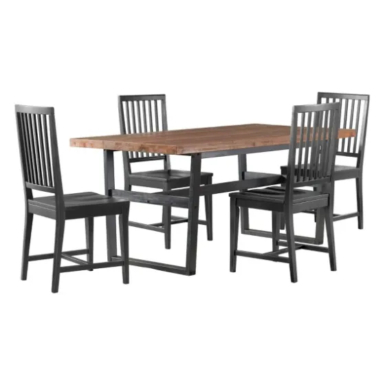 Cedar Wood And Metal Industrial 5-Pc. Dining Set-Kirkland's Home Best Sale