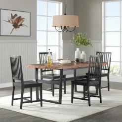 Cedar Wood And Metal Industrial 5-Pc. Dining Set-Kirkland's Home Best Sale