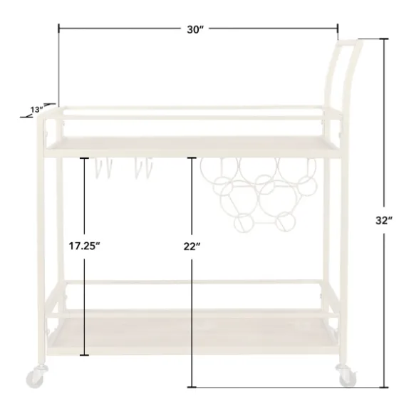 Celeste Gold Metal And Wood Bar Cart-Kirkland's Home Hot