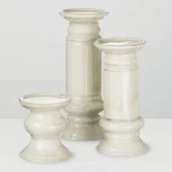 Ceramic Column Pillar Holders, Set Of 3-Kirkland's Home Discount