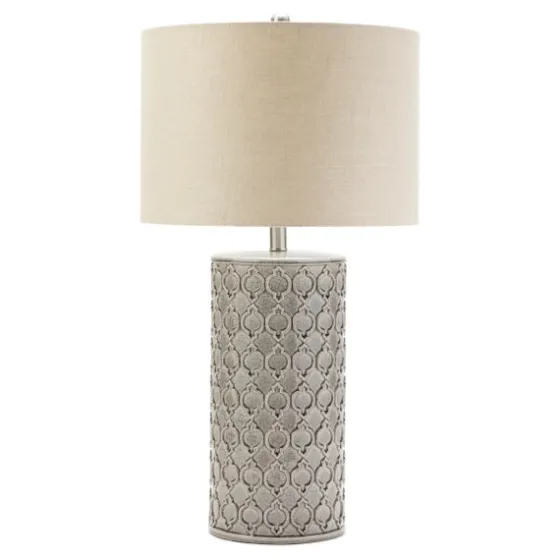 Ceramic Embossed Geometric Table Lamp-Kirkland's Home Clearance