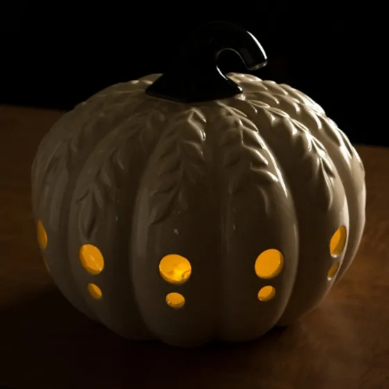 Ceramic Leaf Pre-Lit Pumpkin Lantern-Kirkland's Home Cheap