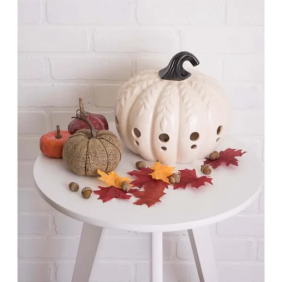 Ceramic Leaf Pre-Lit Pumpkin Lantern-Kirkland's Home Cheap
