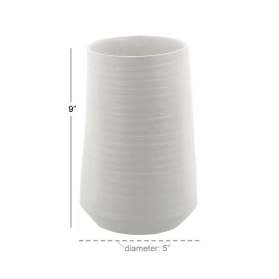 Ceramic Ribbed Vase, 9 In.-Kirkland's Home Discount