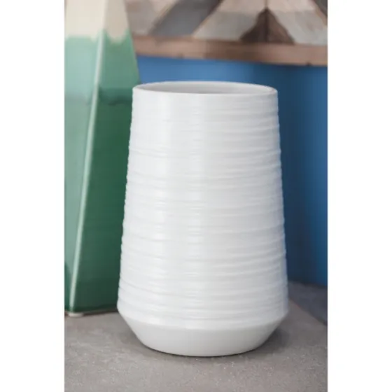 Ceramic Ribbed Vase, 7 In.-Kirkland's Home Outlet