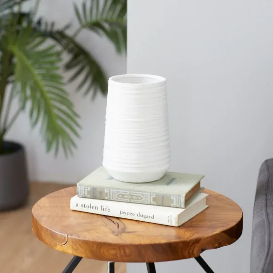 Ceramic Ribbed Vase, 7 In.-Kirkland's Home Outlet