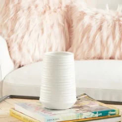 Ceramic Ribbed Vase, 7 In.-Kirkland's Home Outlet