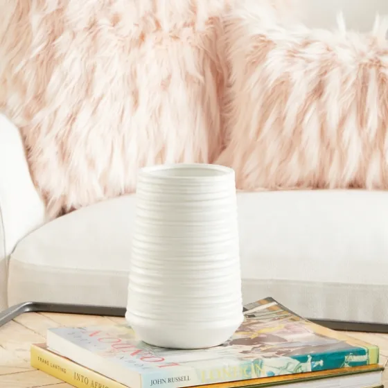 Ceramic Ribbed Vase, 7 In.-Kirkland's Home Outlet