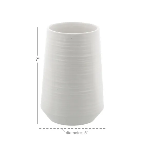Ceramic Ribbed Vase, 7 In.-Kirkland's Home Outlet