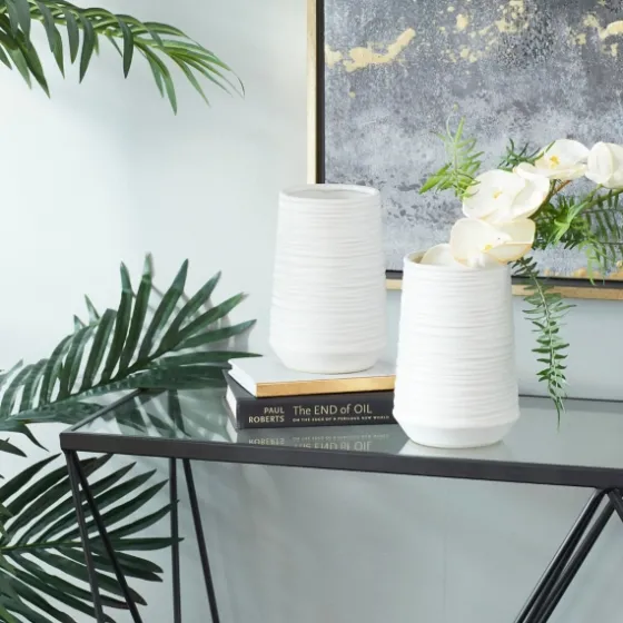 Ceramic Ribbed Vase, 7 In.-Kirkland's Home Outlet