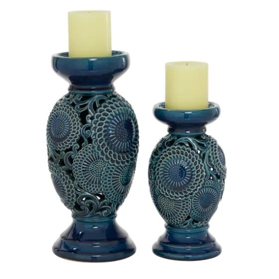 Ceramic Tiered Base Candle Holders, Set Of 2-Kirkland's Home New