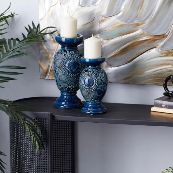 Ceramic Tiered Base Candle Holders, Set Of 2-Kirkland's Home New