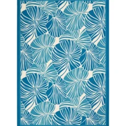 Cerulean Botanical Shells Outdoor Area Rug, 5X7-Kirkland's Home Cheap