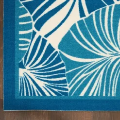 Cerulean Botanical Shells Outdoor Area Rug, 5X7-Kirkland's Home Cheap