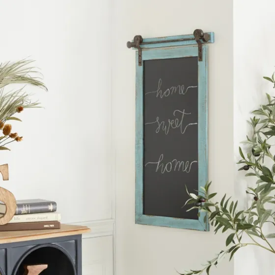 Cerulean Distressed Blackboard Wall Plaque-Kirkland's Home Cheap