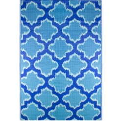 Cerulean Quatrefoil Outdoor Area Rug, 4X6-Kirkland's Home Hot
