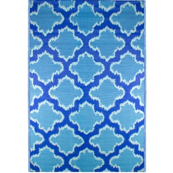 Cerulean Quatrefoil Outdoor Area Rug, 4X6-Kirkland's Home Hot