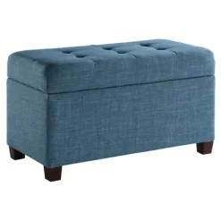 Cerulean Tufted Upholstered Storage Ottoman-Kirkland's Home Fashion
