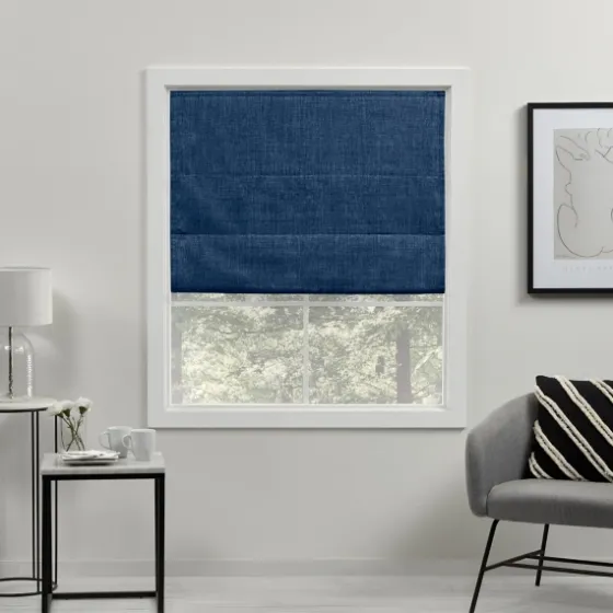 Chambray Blackout Roman Shade, 23 In.-Kirkland's Home Best