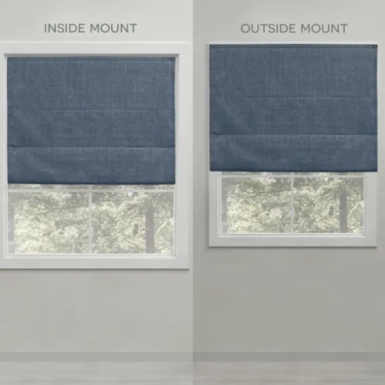 Chambray Blackout Roman Shade, 23 In.-Kirkland's Home Best