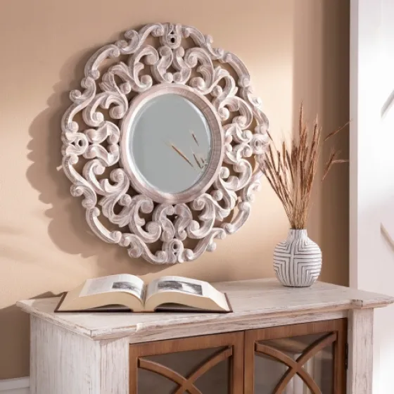 Champagne Abstract Wood Mirror-Kirkland's Home Discount