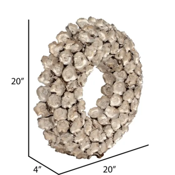 Champagne Dried Coco Flower Wreath, 20 In.-Kirkland's Home Flash Sale
