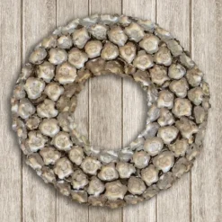 Champagne Dried Coco Flower Wreath, 20 In.-Kirkland's Home Flash Sale
