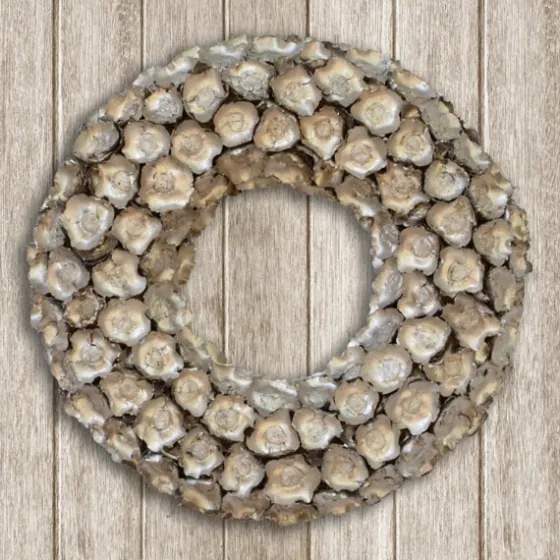 Champagne Dried Coco Flower Wreath, 20 In.-Kirkland's Home Flash Sale