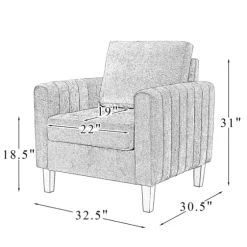 Channel Tufted Velvet Club Accent Chair-Kirkland's Home Discount