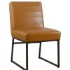 Channeled Carmel Leather Dining Chair-Kirkland's Home Clearance