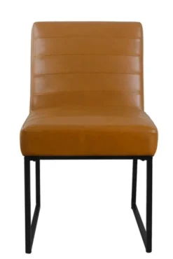 Channeled Carmel Leather Dining Chair-Kirkland's Home Clearance
